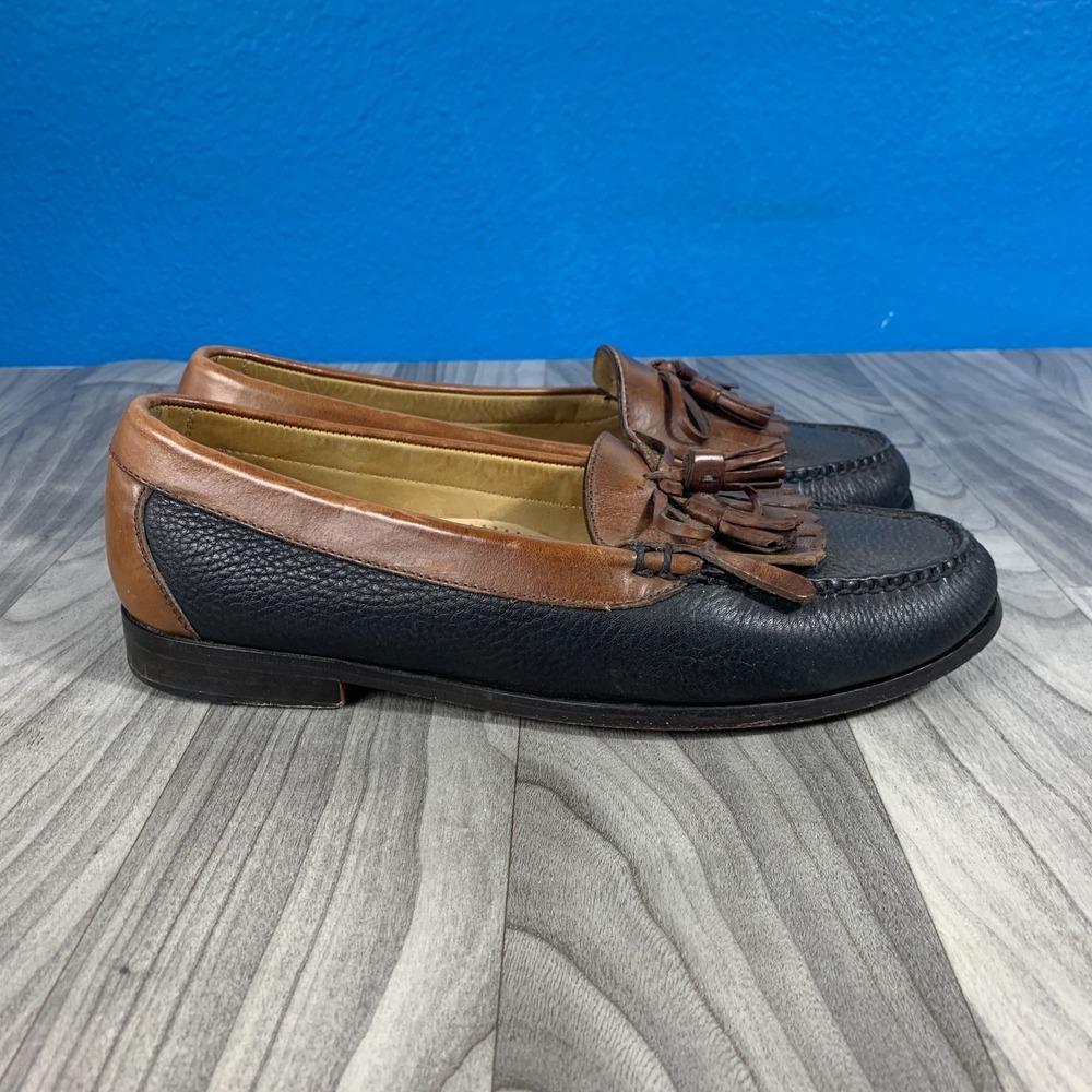 Cole Haan Tassel Loafers Slip On US 10.5 Two Tone  Black / Brown